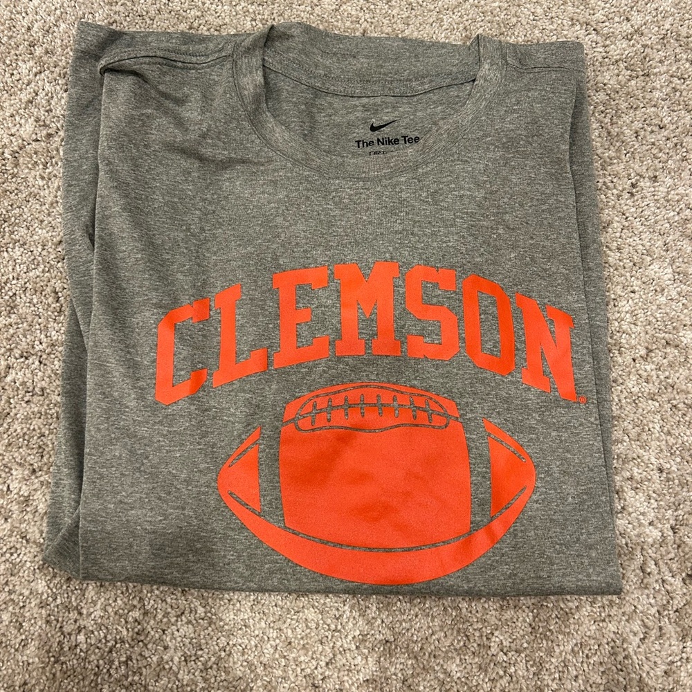 Nike Gray and Orange Clemson Short Sleeve Tee